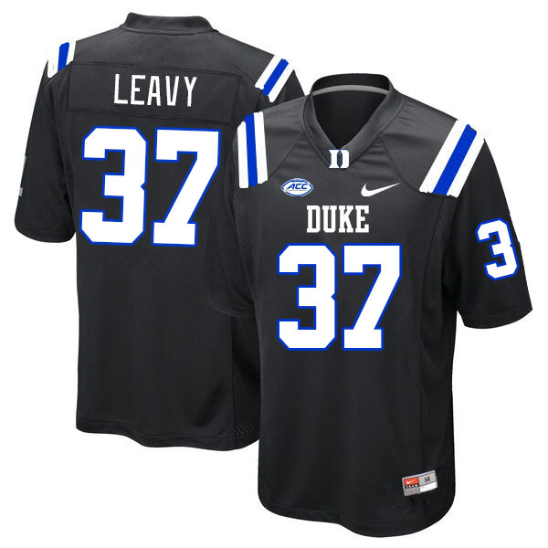 Men #37 Ryan Leavy Duke Blue Devils College Football Jerseys Stitched-Black